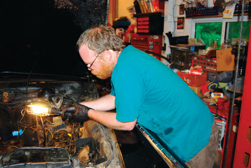 The car looked nice on the outside and inside, but one look under the hood told Jesse that he had a lot of cleaning and degreasing ahead of him.